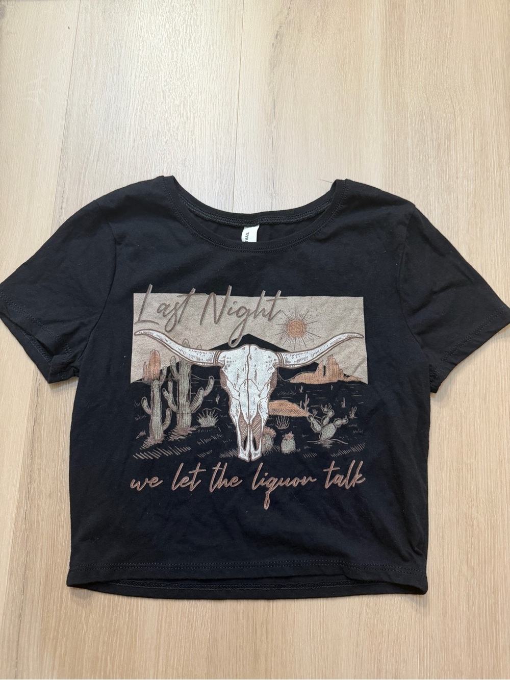 Morgan Wallen- cropped black graphic tee